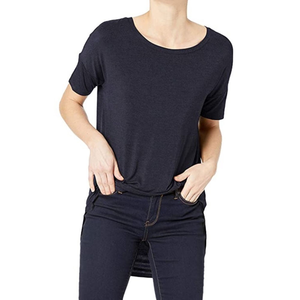 DAILY RITUAL navy blue scoop neck tunic top